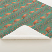 Zuidwest Schattige Javelina Familie Koper Groot Sherpa Deken (3/4)