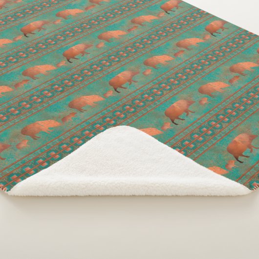 Zuidwest Schattige Javelina Familie Koper Groot Sherpa Deken (3/4)