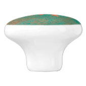 Zuidwest Schattigee Javelina Baby Koper Blauwgroen Keramische Knop (Zijkant)