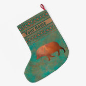 Zuidwest-Schattigee Javelina Daddy Gepersonaliseer Grote Kerstsok (Achterkant (Hangend))