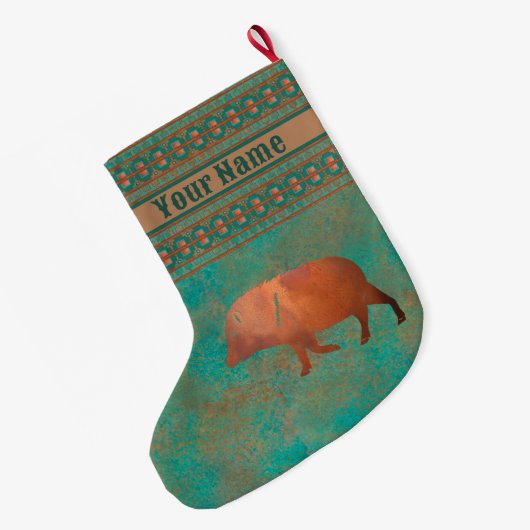 Zuidwest-Schattigee Javelina Daddy Gepersonaliseer Grote Kerstsok (Achterkant (Hangend))