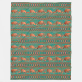 Zuidwest Schattigee Javelina familie koper Blauwgr Fleece Deken