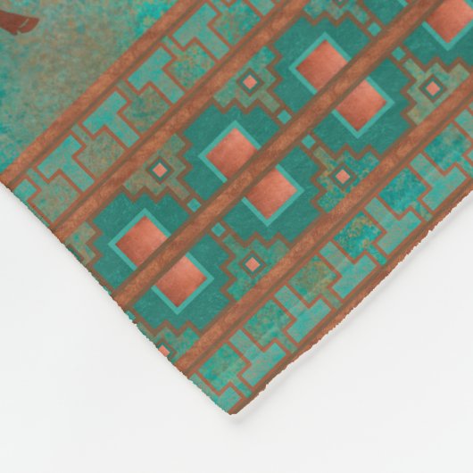 Zuidwest Schattigee Javelina familie koper Blauwgr Fleece Deken (Hoek)