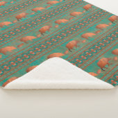 Zuidwest Schattigee Javelina familie koper Blauwgr Sherpa Deken (3/4)