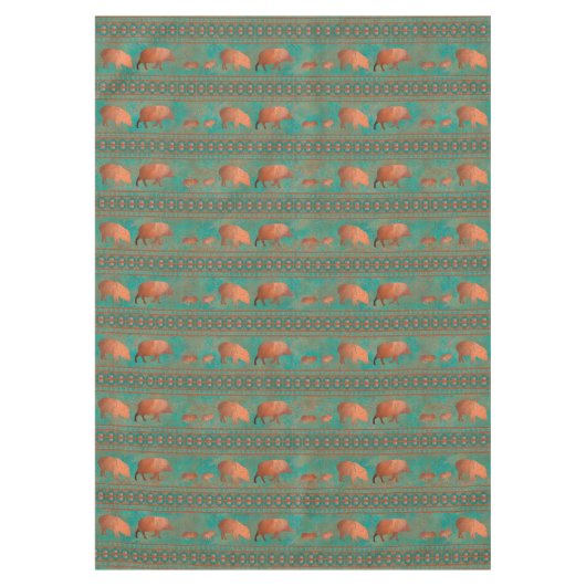 Zuidwest Schattigee Javelina familie koper Blauwgr Tafelkleed (Voorkant)