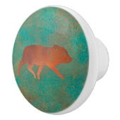 Zuidwest Schattigee Javelina Jeugd Koper Blauwgroe Keramische Knop (Rechts)