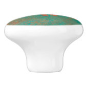 Zuidwest Schattigee Javelina Momma Koper Blauwgroe Keramische Knop (Zijkant)