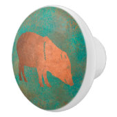 Zuidwest Schattigee Javelina Momma Koper Blauwgroe Keramische Knop (Rechts)