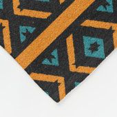 Zuidwest-Sinaasappel en turquoise stampatroon Fleece Deken (Hoek)