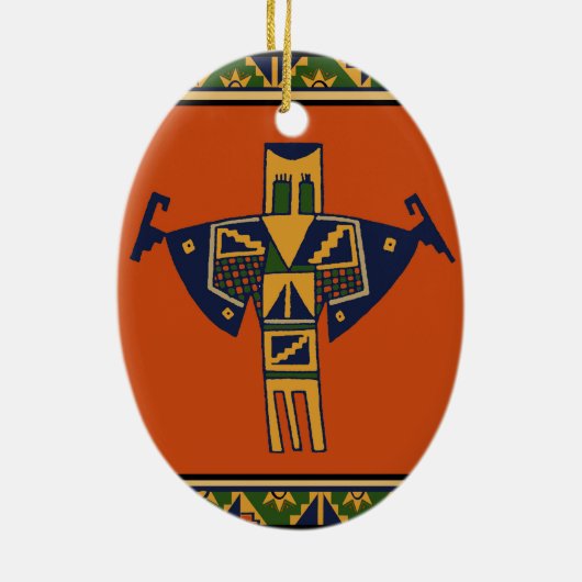 Zuidwest Sjamaan Geest Keramisch Ornament (Achterkant)