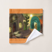 Zuidwest-Spaanse missie Abstracte kunst Bad Handdoek (Wasdoekje)