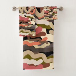 Zuidwest Squigggly Wiggly Earth Toon Abstract Bad Handdoek