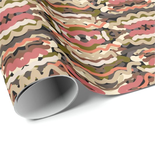 Zuidwest Squigggly Wiggly Earth Toon Abstract Cadeaupapier (Rol Hoek)