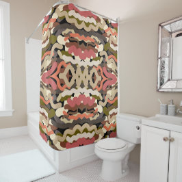 Zuidwest Squigggly Wiggly Earth Toon Abstract Douchegordijn