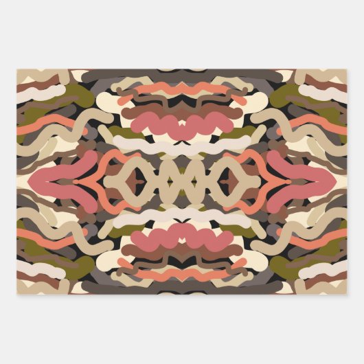 Zuidwest Squigggly Wiggly Earth Toon Abstract Inpakpapier Vel (Voorkant 2)