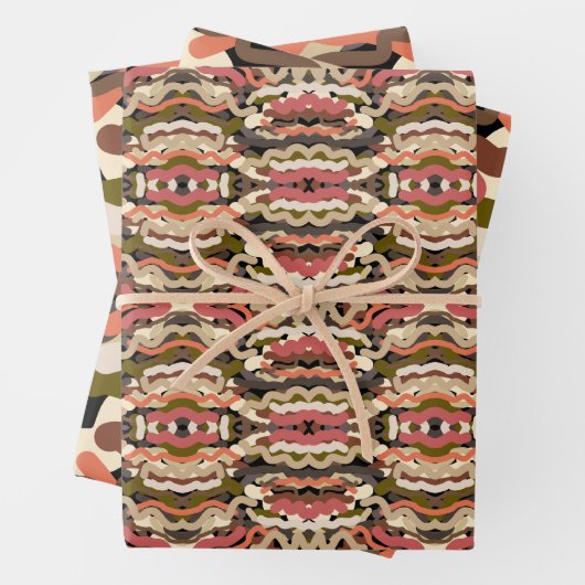 Zuidwest Squigggly Wiggly Earth Toon Abstract Inpakpapier Vel (In situ)