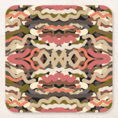 Zuidwest Squigggly Wiggly Earth Toon Abstract Kartonnen Onderzetters (Voorkant)