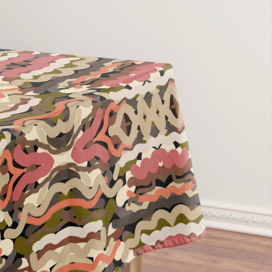 Zuidwest Squigggly Wiggly Earth Toon Abstract Tafelkleed (Voorbeeld)