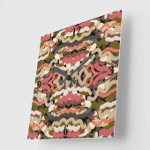 Zuidwest Squigggly Wiggly Earth Toon Abstract Vierkante Klok (Hoek)