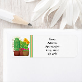 Zuidwest-stijl Cactus Return Address Label