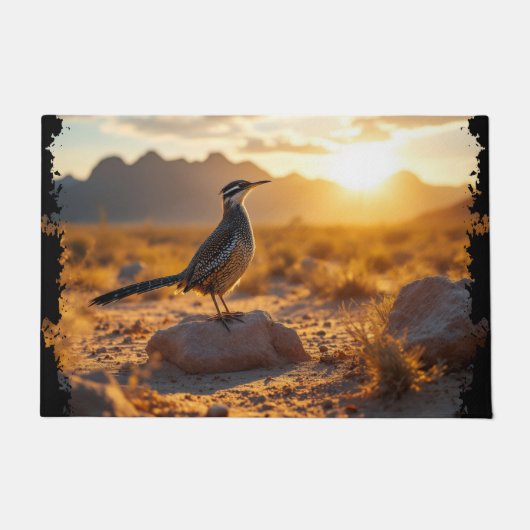 Zuidwest Sunrise Arizona Roadrunner Doormat Deurmat (Voorkant)