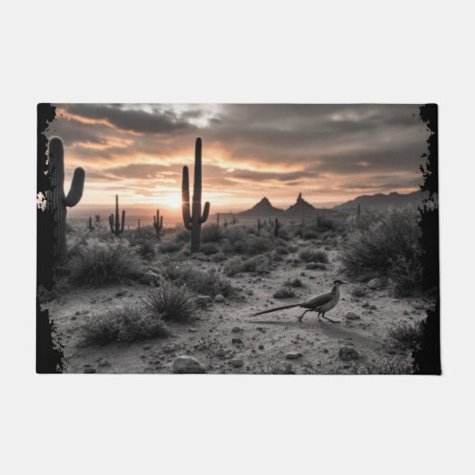 Zuidwest Sunrise Arizona Roadrunner Doormat Deurmat (Voorkant)