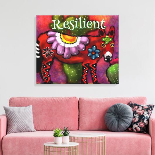 Zuidwest Talavera-Stijl Ezel Persoonlijk Canvas Afdruk (Insitu (Woonkamer))