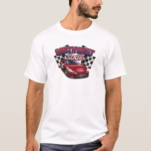 Zuidwest tour rode race auto geruite T-Shirt