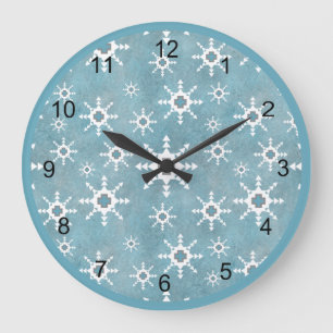 Zuidwest Turquoise Abstract Geometrische Sneeuwvlo Grote Klok