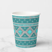 Zuidwest Turquoise geometrisch stenen patroon Papieren Bekers (Voorkant)