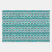 Zuidwest Turquoise geometrische patronen Inpakpapier Vel (Voorkant)