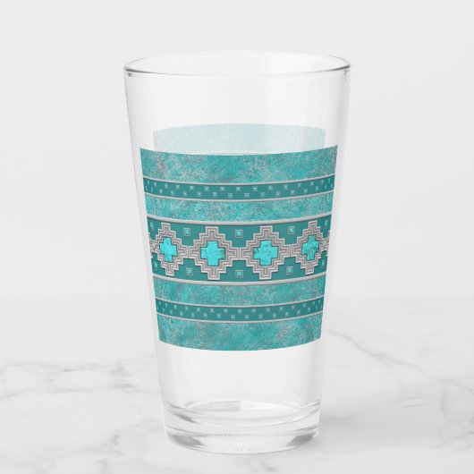 Zuidwest Turquoise Patroon Glas (Achterkant)