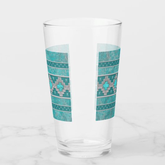 Zuidwest Turquoise Patroon Glas (Links)