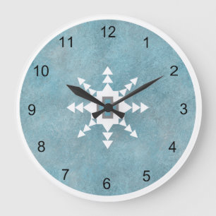Zuidwest Turquoise Winter Sneeuwvlok Geometrisch Grote Klok