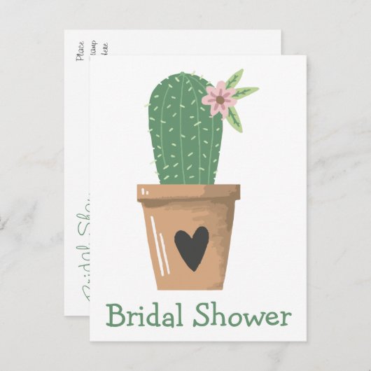 Zuidwest Vrijgezellenfeest Groene Cactus Succulent Uitnodiging Briefkaart (Voorkant / Achterkant)