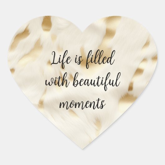 Zuidwest Western Goud Wit Koeienhuid Hart Sticker (Voorkant)