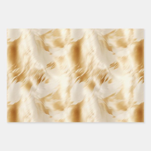 Zuidwest Western Goud Wit Koeienhuid Inpakpapier Vel (Voorkant 2)