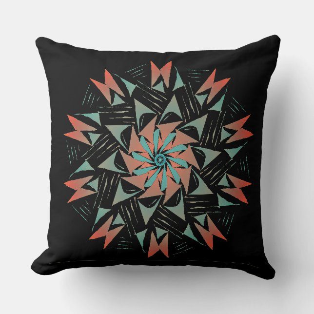 Zuidwest Westerne grafische print zwart Kussen (Voorkant)