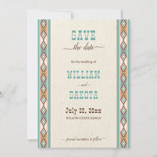 Zuidwest-westerne ranch cowgirl redt de datum kaart (Voorkant)