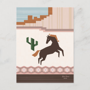 Zuidwest Wild Brown Horse Blank Briefkaart