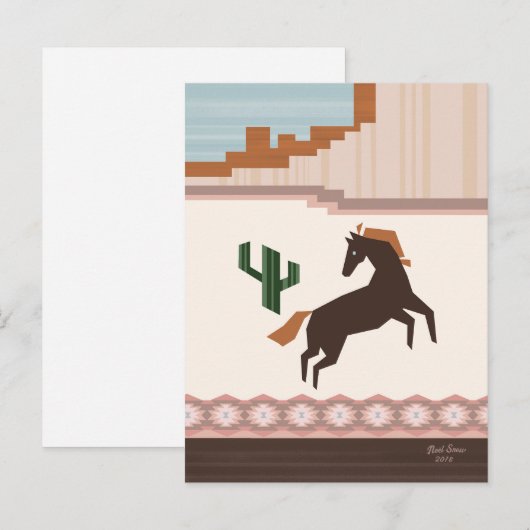 Zuidwest Wild Brown Horse Blank Briefkaart (Voorkant / Achterkant)