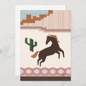 Zuidwest Wild Brown Horse & Cactus Blank Kaart (Voorkant / Achterkant)