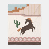 Zuidwest Wild Brown Horse & Cactus Fleece Deken (Voorkant)