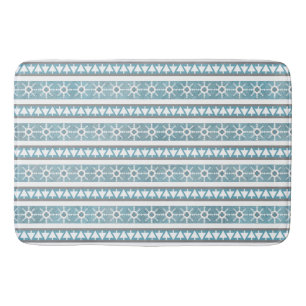 Zuidwest Winter Blue Geometric Snowflake Pines LG Badmat