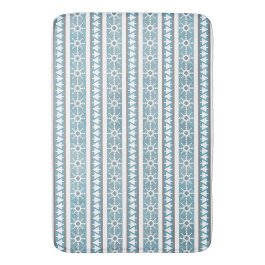 Zuidwest Winter Blue Geometric Snowflake Pines LG Badmat (Voorkant Verticaal)