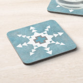 Zuidwest Winter Geometrisch Sneeuwvlokontwerp Bier Onderzetter (Linkerzijde)