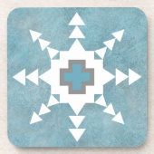 Zuidwest Winter Geometrisch Sneeuwvlokontwerp Bier Onderzetter (Voorkant)