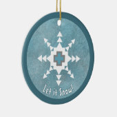 Zuidwest Winter Geometrische Sneeuwvlok Gepersonal Keramisch Ornament (Rechts)