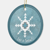 Zuidwest Winter Geometrische Sneeuwvlok Gepersonal Keramisch Ornament (Links)
