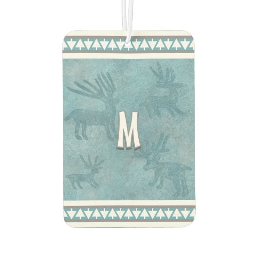 Zuidwest Winter Herten en Pine Trees Gepersonalise Luchtverfrisser (Achterkant)